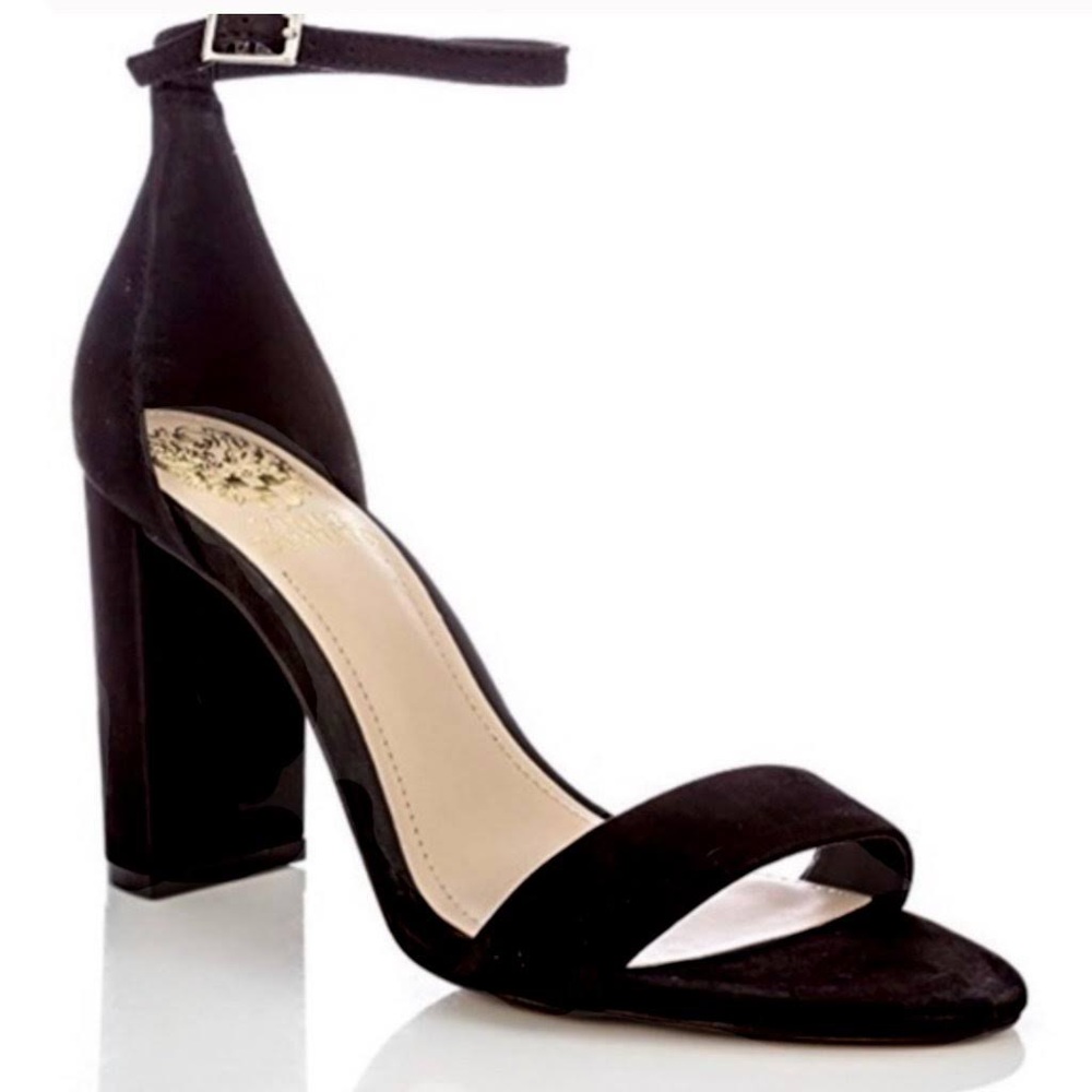 Vince Camuto Black Ankle Strap Heel Sandal